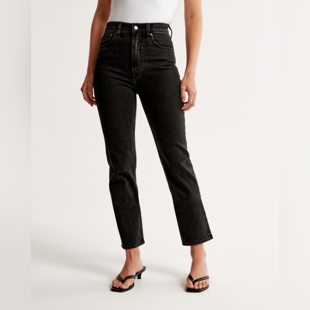 Abercrombie & Fitch BlackThe Ankle Straight Ultra High Rise Jeans Size 26, 2